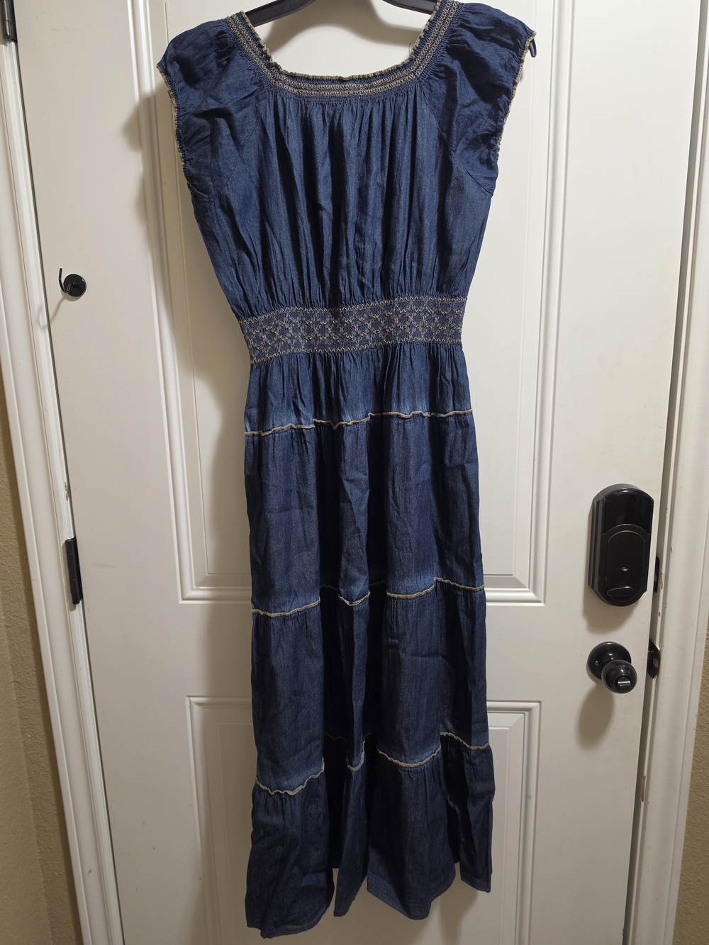 Indigo & Lace Denim Boho Cottagecore Maxi Dress Size XL - Picture 3 of 3